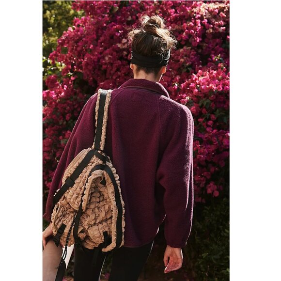 FP Movement x Hatch Hit The Slopes Full Snap Fleece Jacket Dark Red XS NWT - Picture 4 of 14